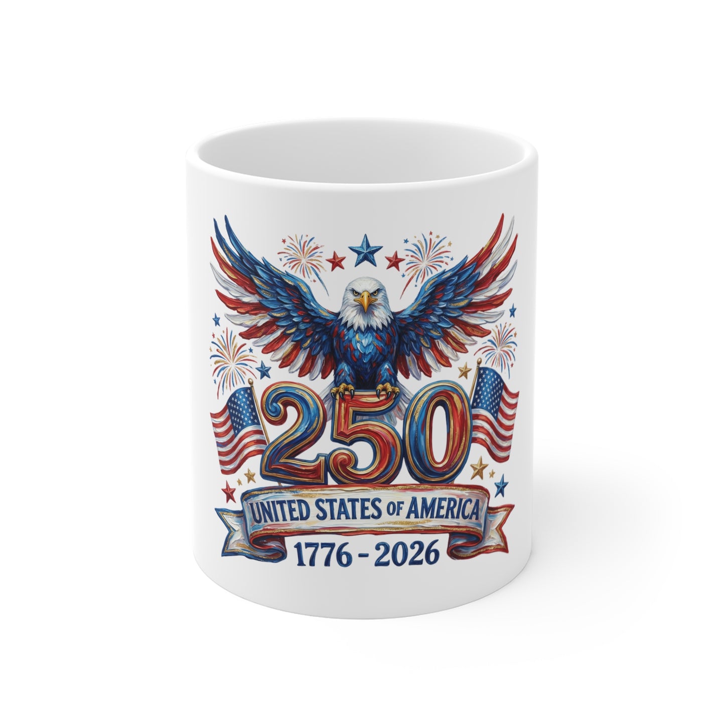 250th USA Anniversary Eagle Mug — United States of America 1776–2026 Patriotic Coffee Cup