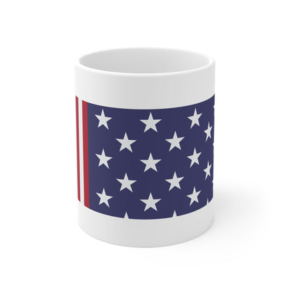 Modern American Flag Coffee Mug – Vertical Stripe USA Mug – Clean Stars & Stripes Design Cup – Minimal Patriotic Gift Mug 11oz