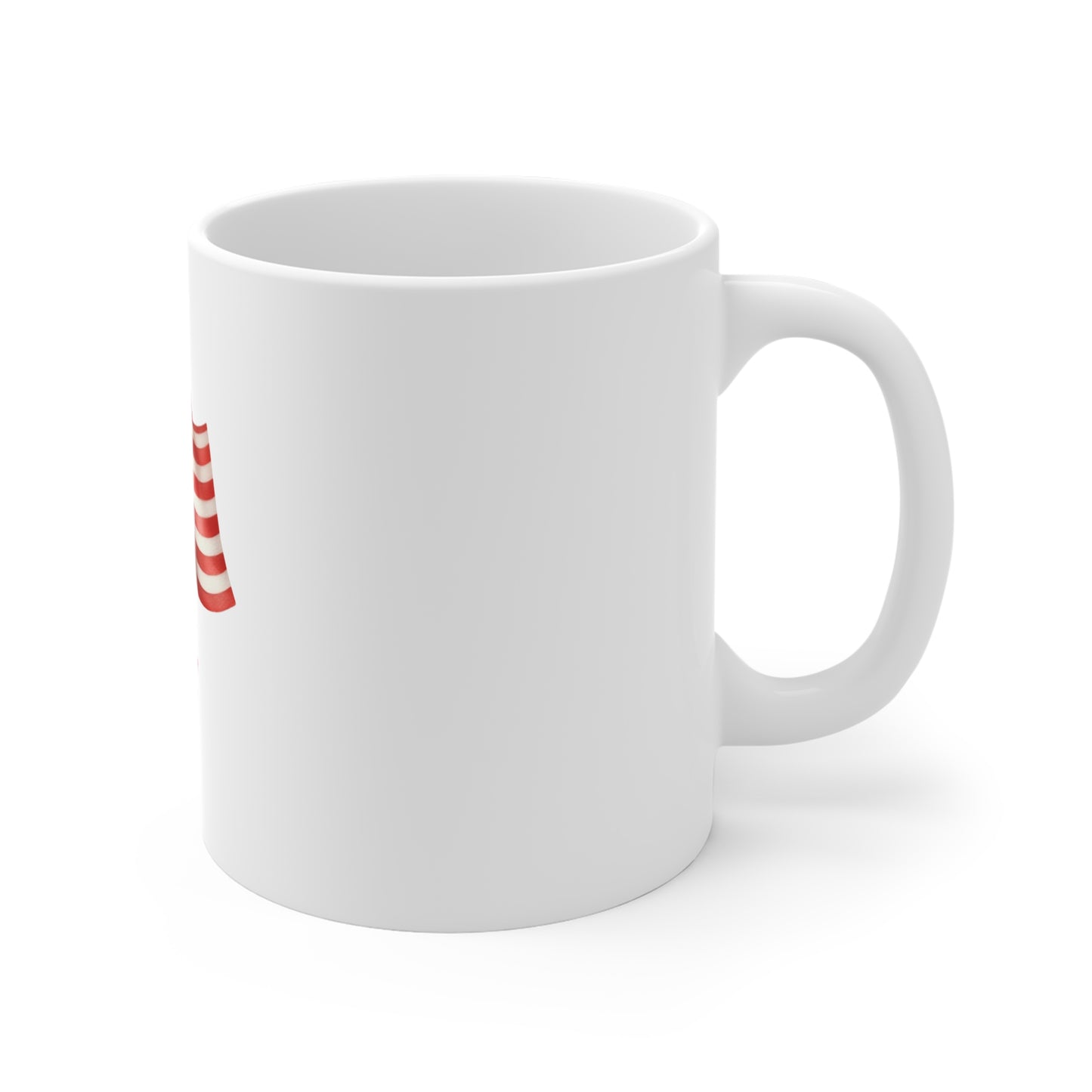 American Flag Floral Mug - Patriotic 11oz Coffee Cup