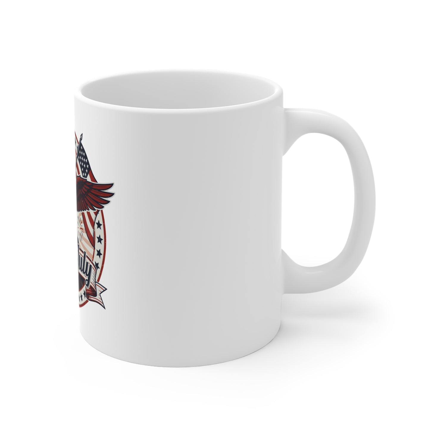 4th of July Eagle Mug — Patriotic American Flag Coffee Cup (11oz)
