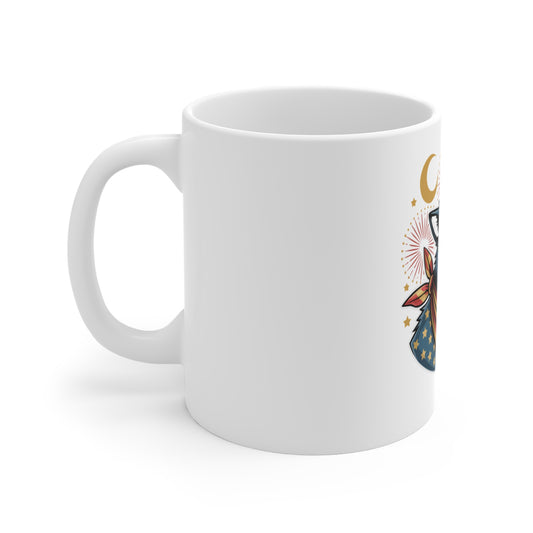Patriotic Husky Mug — American Flag Bandana Coffee Cup