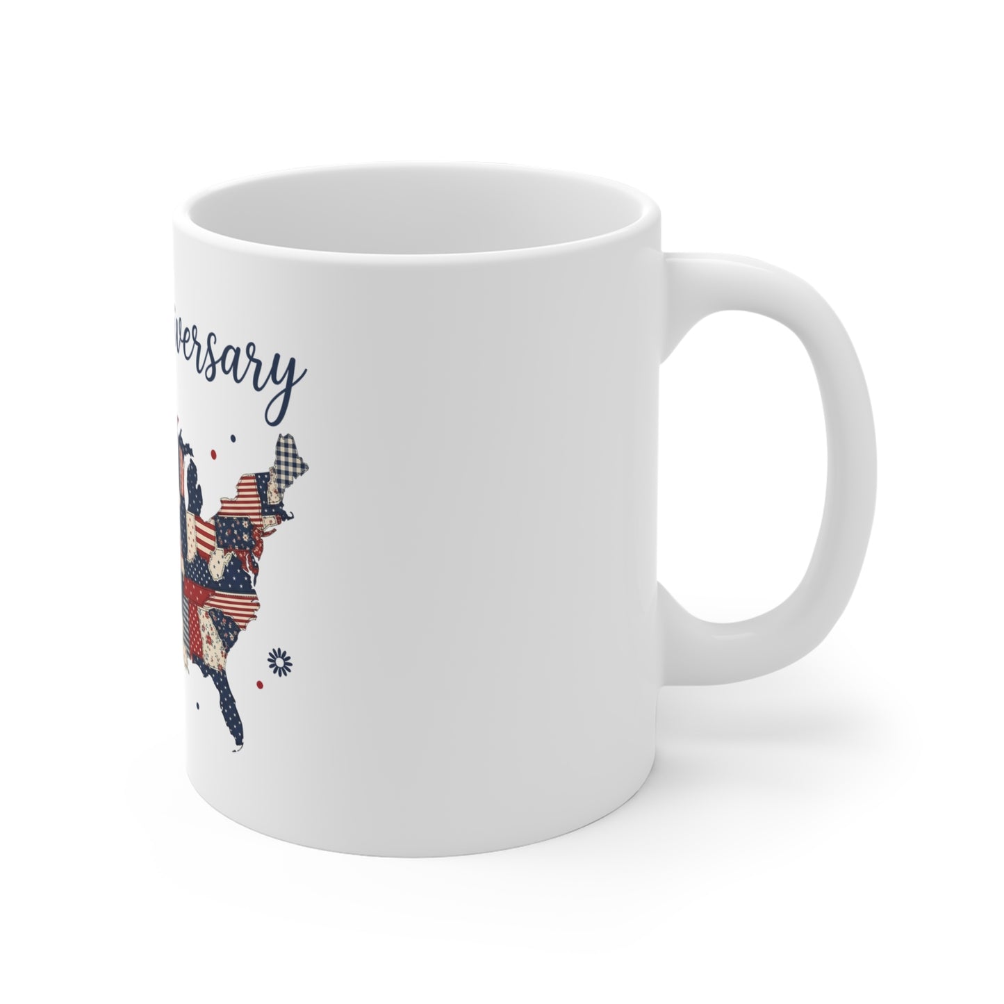 250th Anniversary USA Patchwork Map Mug – Patriotic 11oz Coffee Cup
