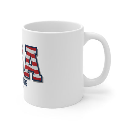 USA Since 1776 Coffee Mug — American Flag Patriotic 11oz Ceramic Mug