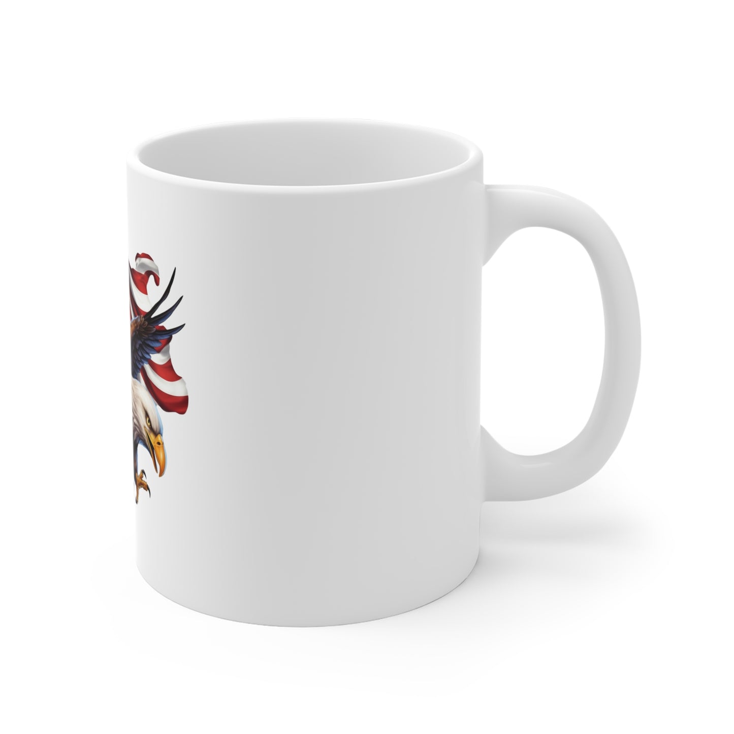 American Eagle Mug — Bald Eagle with U.S. Flag 11oz