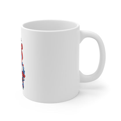 Nevada Floral State Mug — Patriotic Red & Blue 11oz Coffee Cup