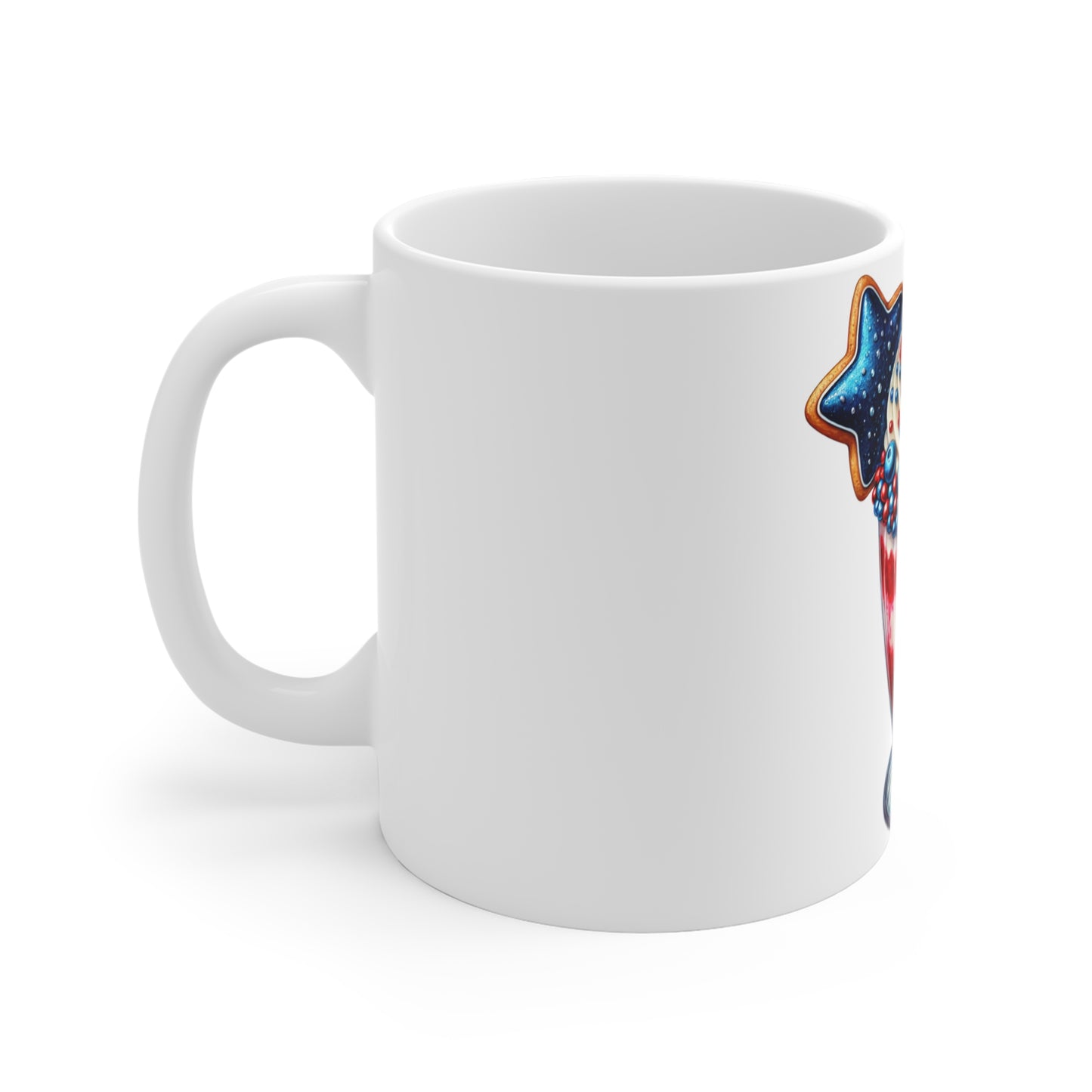 Patriotic Star Milkshake Coffee Mug – 4th of July Fireworks Mug – Red White Blue Dessert Cup – Americana Cookie Treat Mug – Festive Gift Mug Patriotic Milkshake Mug — 11oz 4th of July Red White Blue...