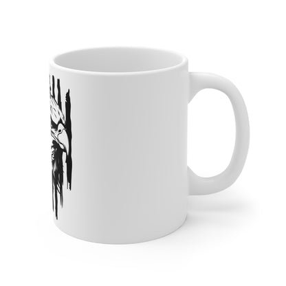 Patriotic Eagle Flag Coffee Mug – Distressed American Flag Eagle Mug – Bold USA Freedom Design Cup – Rugged Americana Gift Mug Mug 11oz
