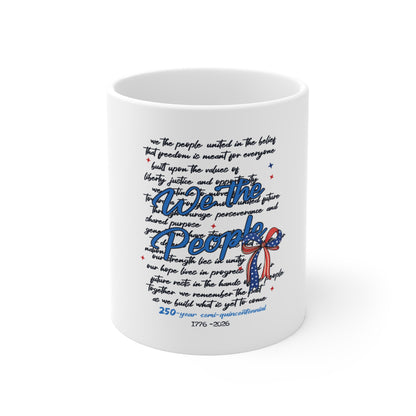 USA 250 Year Anniversary Coffee Mug – Patriotic Typography Mug – Semi-Quincentennial America 1776–2026 Cup – Bold USA Celebration Gift Mug 11oz