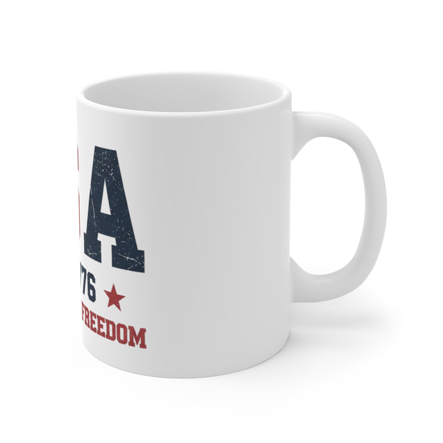 USA EST 1776 Coffee Mug – 250 Years of Freedom Patriotic Mug – Vintage Distressed American Flag Mug 11oz