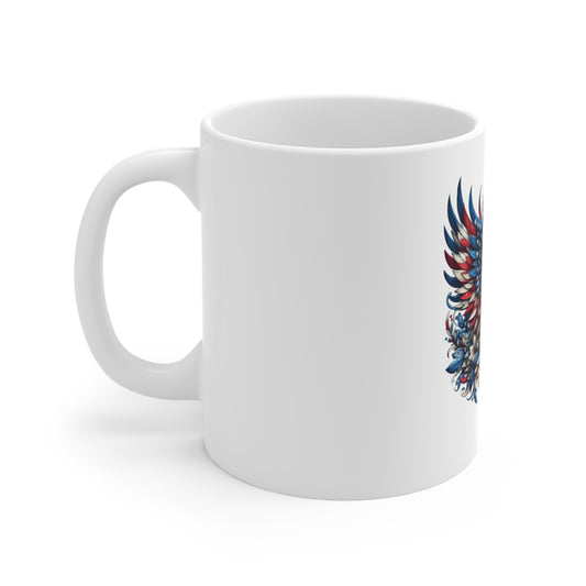 Patriotic Eagle Coffee Mug — American Flag Bald Eagle 11oz