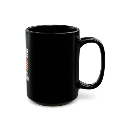 I Stand for the Flag and I Kneel Before God Black Coffee Mug — Patriotic Cross American Flag 11oz/15oz