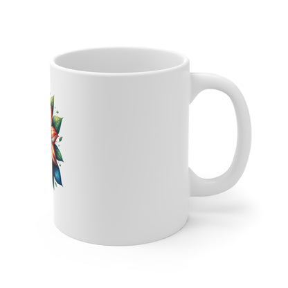 Peace Flower Mug — Colorful Mandala Floral Peace Sign 11oz Coffee Cup