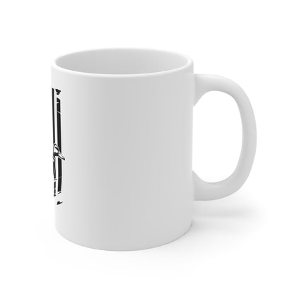 Blackout Flying Duck American Flag Coffee Mug – Tactical Patriotic Waterfowl Mug – Stealth USA Hunting Duck Cup – Distressed Flag Outdoor Mug Mug 11oz