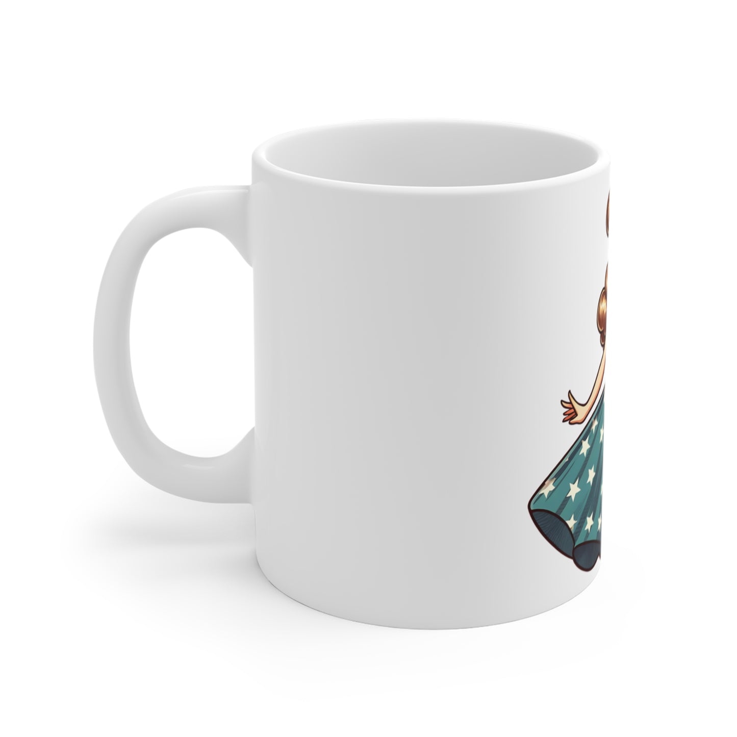 Patriotic Pin-Up Twirl Dress Mug – Vintage Americana Woman Coffee Mug – Retro USA Flag Skirt Cup – Classic American Girl Mug – Fourth of July Gift Patriotic Pin-Up Girl Mug — 11oz USA Flag Dress...