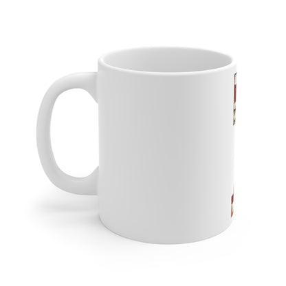 Distressed American Flag Number 7 Coffee Mug – Vintage Patriotic Number Mug – Rustic USA Stripe Flag Cup – Americana Gift Mug 11oz