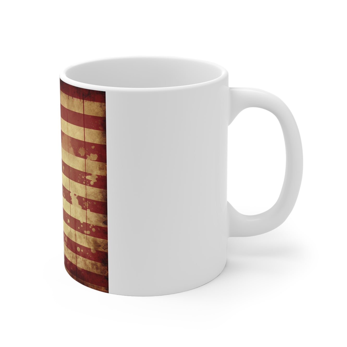 Distressed American Flag Coffee Mug – Grunge USA Flag Mug – Vintage Drip Patriotic Cup – Rustic Americana Mug Vintage American Flag Mug — Patriotic 11oz Coffee Cup for Veterans & Fourth of July...