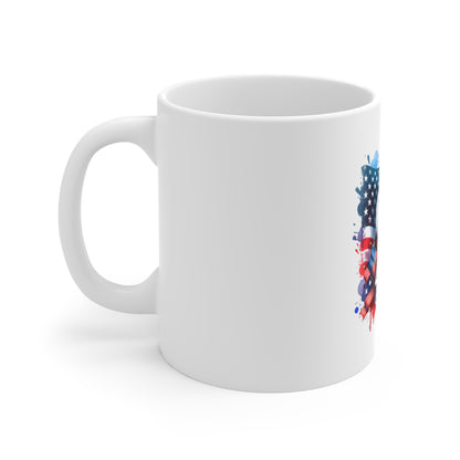 4th of July Eagle & Dog Mug – Patriotic American Flag Coffee Cup