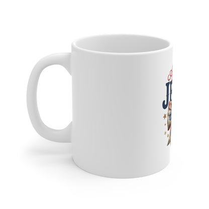 America Needs Jesus 11oz Coffee Mug — Patriotic Christian Gift