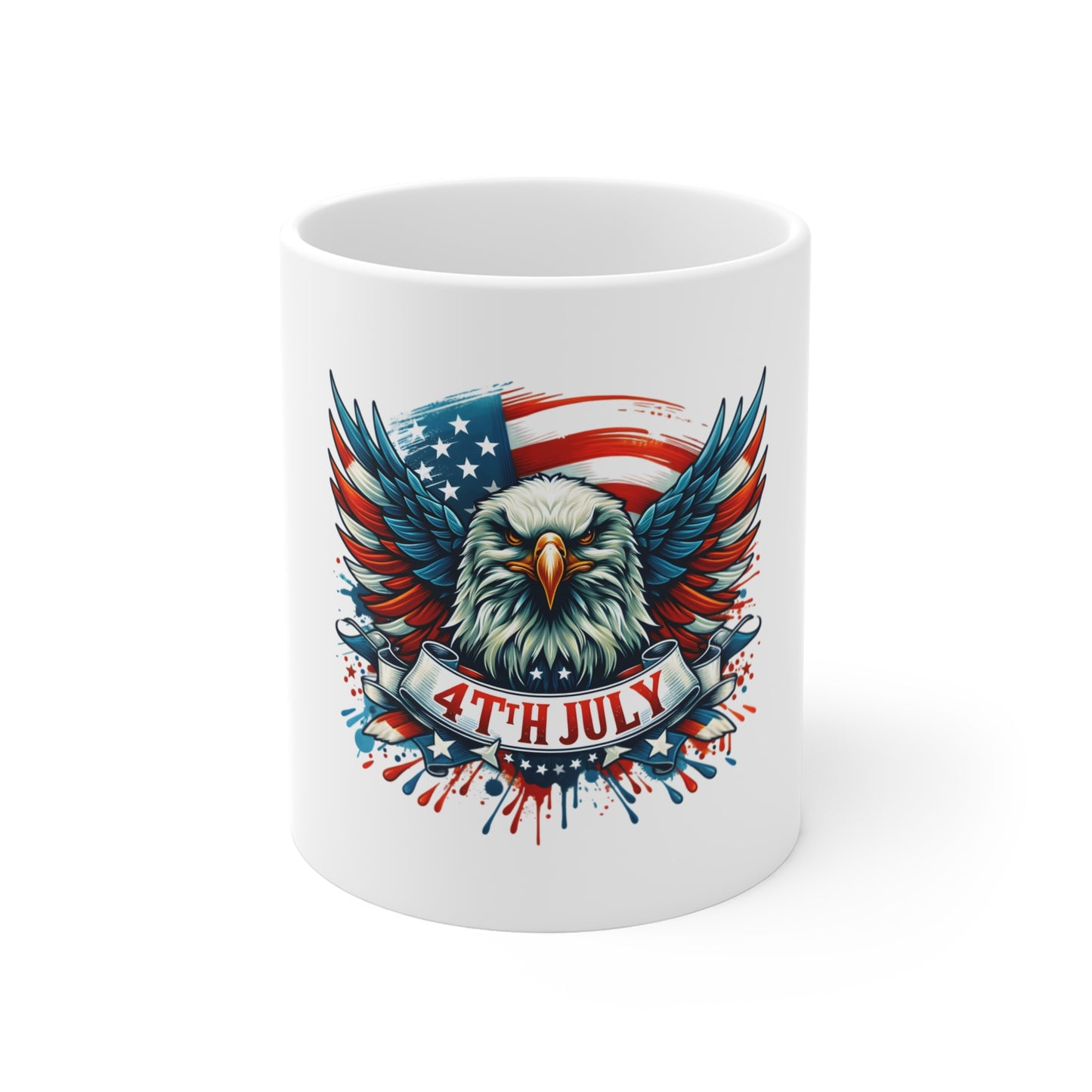4th July Bald Eagle Mug — American Flag Independence Day Coffee Cup