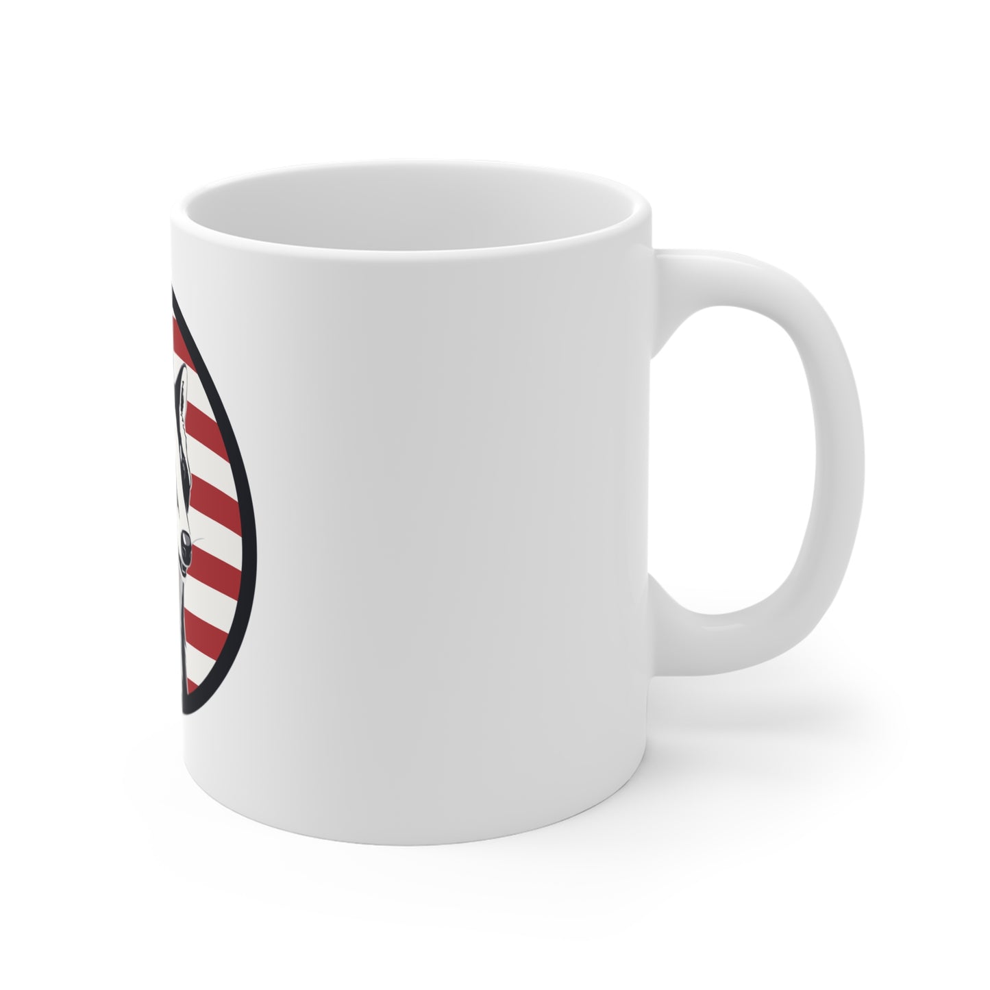 American Badger Flag Coffee Mug – Patriotic Wildlife Mug – USA Flag Animal Cup – Americana Nature Gift Mug 11oz