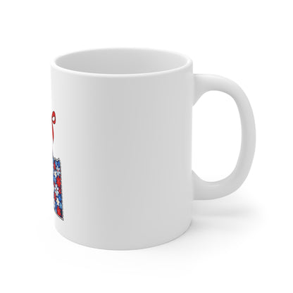 Idaho Floral State Mug – Red, White & Blue Daisy Design with Bow