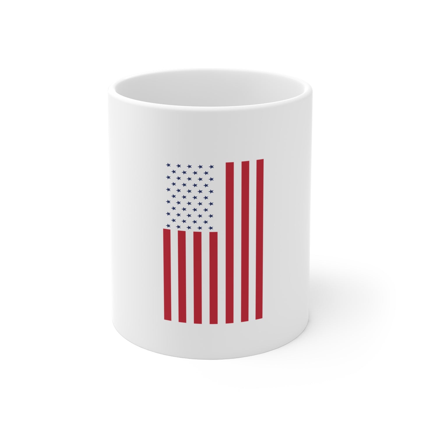 Minimalist American Flag Coffee Mug – Modern USA Flag Mug – Clean Red White Blue Design Cup – Simple Patriotic Gift Mug Mug 11oz