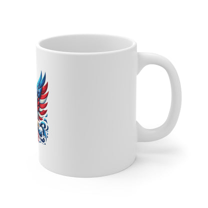 Patriotic Eagle Coffee Mug – American Flag Bald Eagle 11oz