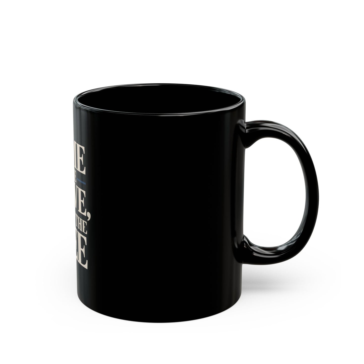 Patriotic "Home of the Brave, Land of the Free" Black Coffee Mug (11oz/15oz)