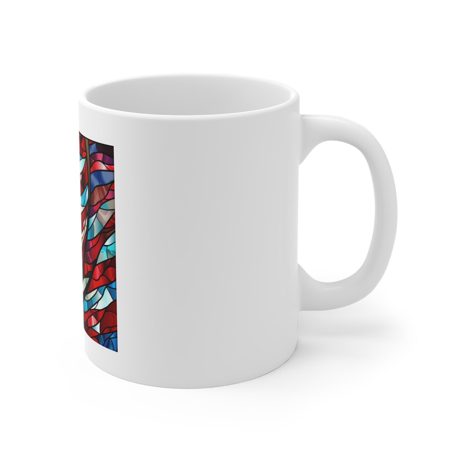 Stained Glass American Flag Coffee Mug – Flowing Flag Patriotic Mug – Colorful USA Flag Cup – Artistic Americana Gift – Premium Art Mug
