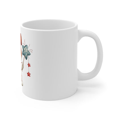 Cute Patriotic Puppy Star Wand Mug – 4th of July Dog Coffee Mug – Americana Puppy Magic Star Cup – Red White Blue Pet Lover Gift Cute Puppy Mug — Adorable Cartoon Dog 11oz Coffee Cup