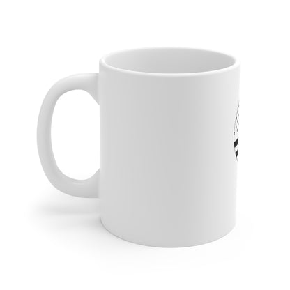 Stealth USA Flag Coffee Mug – Blacked Out American Flag Mug – Minimalist Circle Flag Design Cup – Subtle Patriotic Gift Mug Mug 11oz