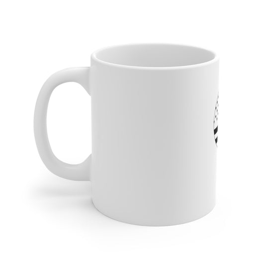 Stealth USA Flag Coffee Mug – Blacked Out American Flag Mug – Minimalist Circle Flag Design Cup – Subtle Patriotic Gift Mug Mug 11oz