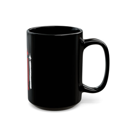 Patriotic Fighter Jet Flag Mug – USA Air Force Inspired Coffee Mug – Red White Blue Jet Formation Cup – Military Aviation Gift Black Mug (11oz, 15oz)