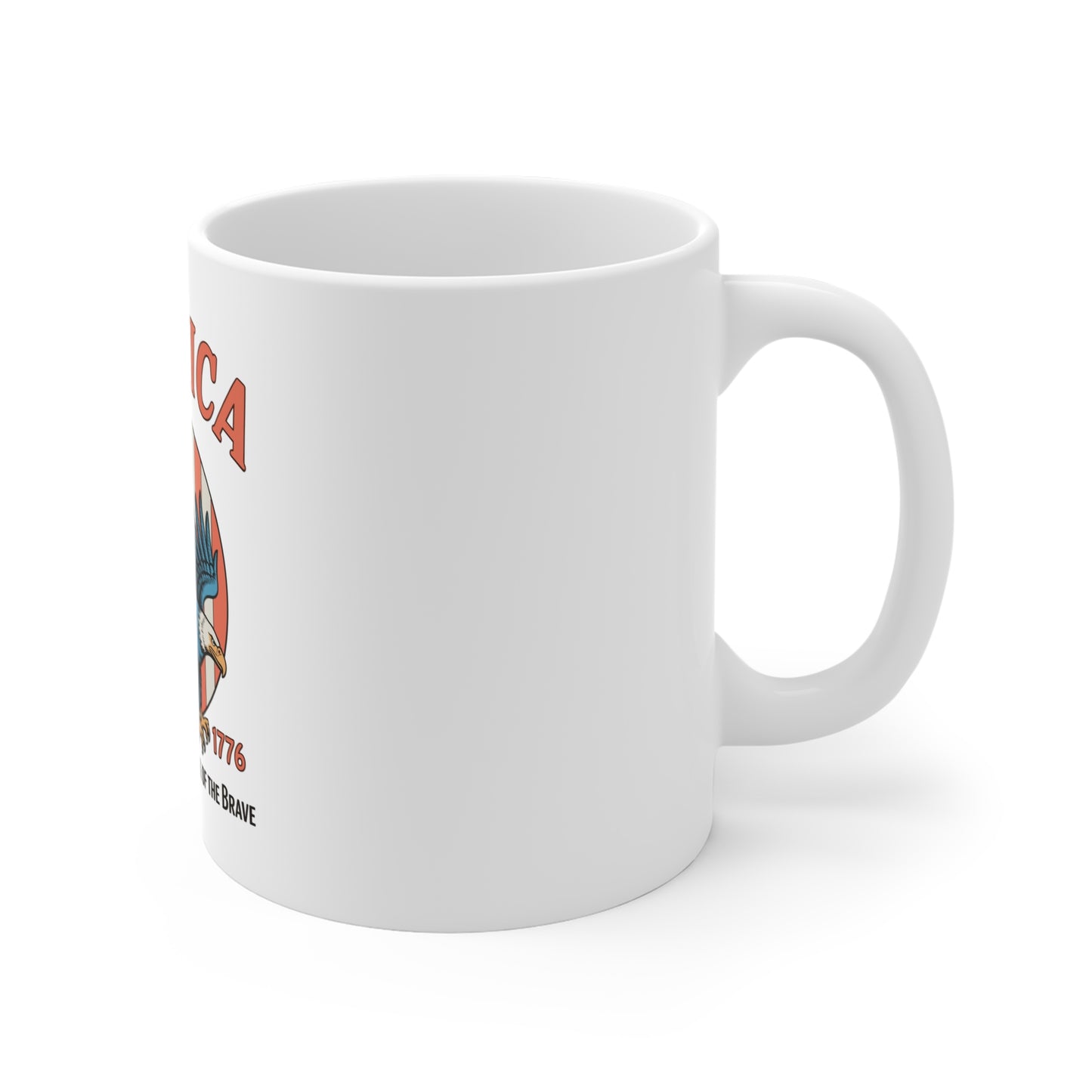 America Eagle Mug — Patriotic 11oz Coffee Cup (Land of the Free, Est.1776)