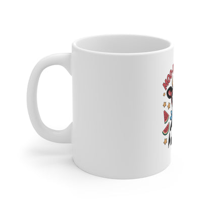Mug — "Moo-rica Strong" Patriotic Cow 11oz Coffee Cup