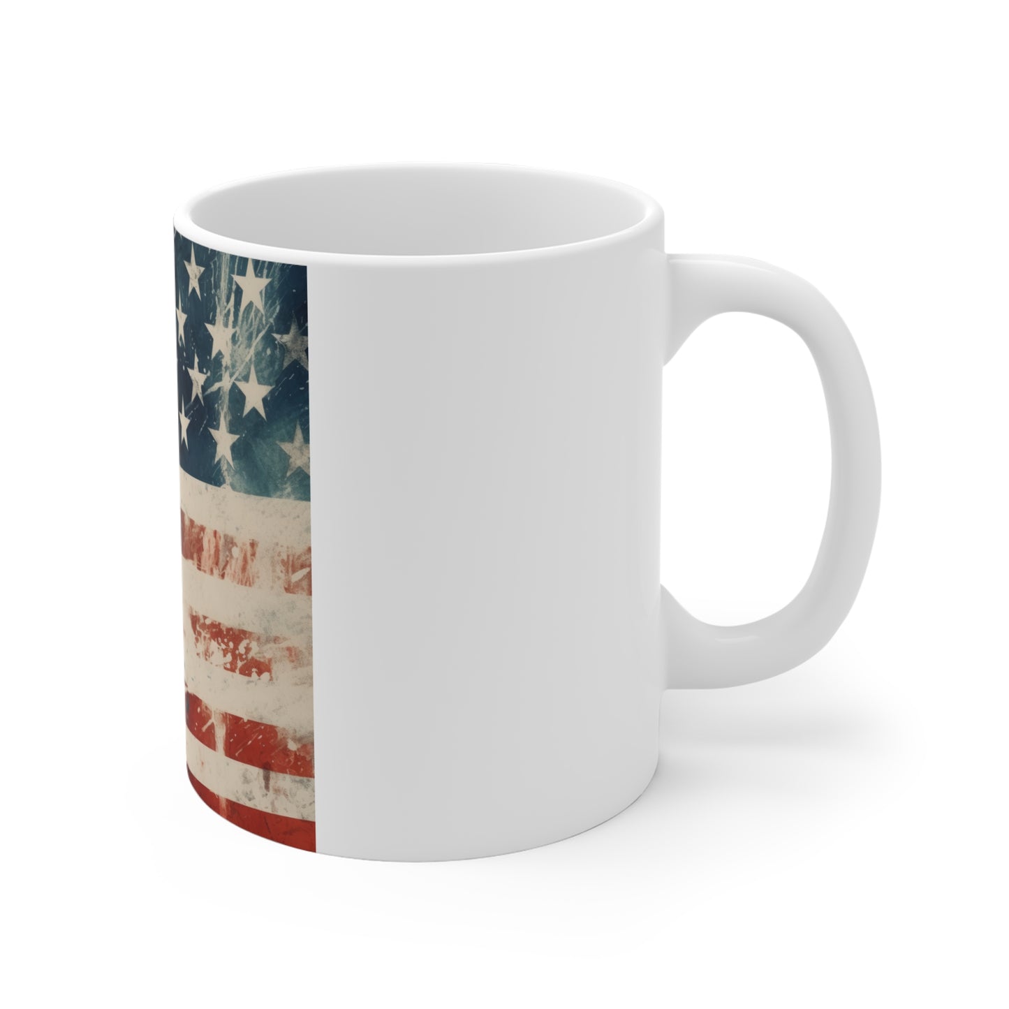 American Flag Coffee Mug – Ink Splatter USA Mug – Modern Grunge Patriotic Mug – Artistic Freedom Mug 11oz
