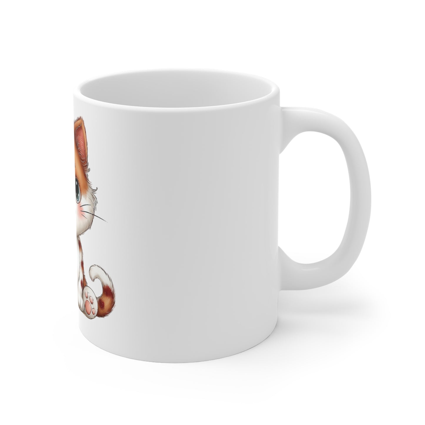 Patriotic Kitten Cupcake Mug – Cute USA Cat Coffee Mug – 4th of July Dessert Cat Mug – Americana Cat Lover Gift Cute Kitten & Cupcake 11oz Mug — Patriotic Blue Sprinkles
