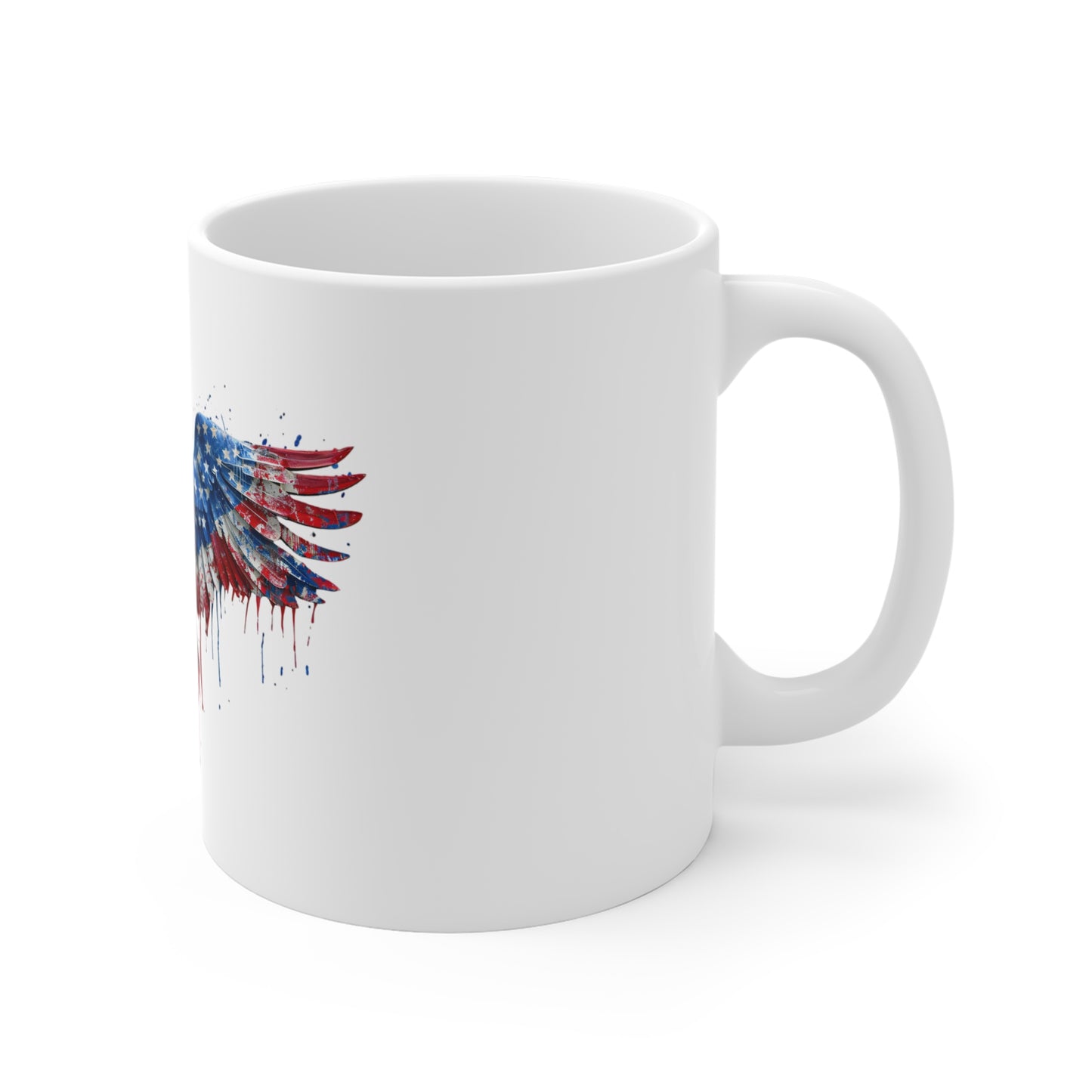 Patriotic Eagle Mug — 11oz American Flag Drip Design
