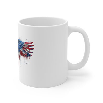 Patriotic Eagle Mug — 11oz American Flag Drip Design