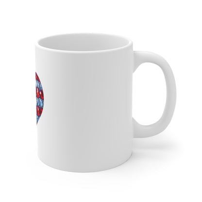 Patriotic Heart Mug — American Flag Jewel-Style 11oz Coffee Cup