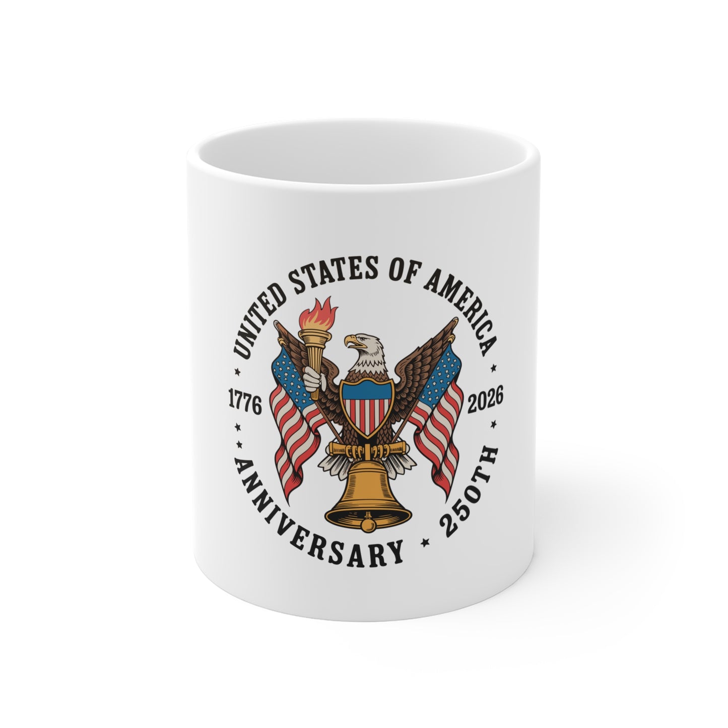 250th Anniversary USA Eagle Flag Mug – United States 1776–2026 Commemorative Coffee Cup