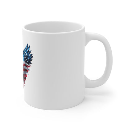 American Eagle Freedom Coffee Mug – Patriotic Bald Eagle USA Mug – Red White Blue Power Bird Cup – Bold Americana Mug 11oz