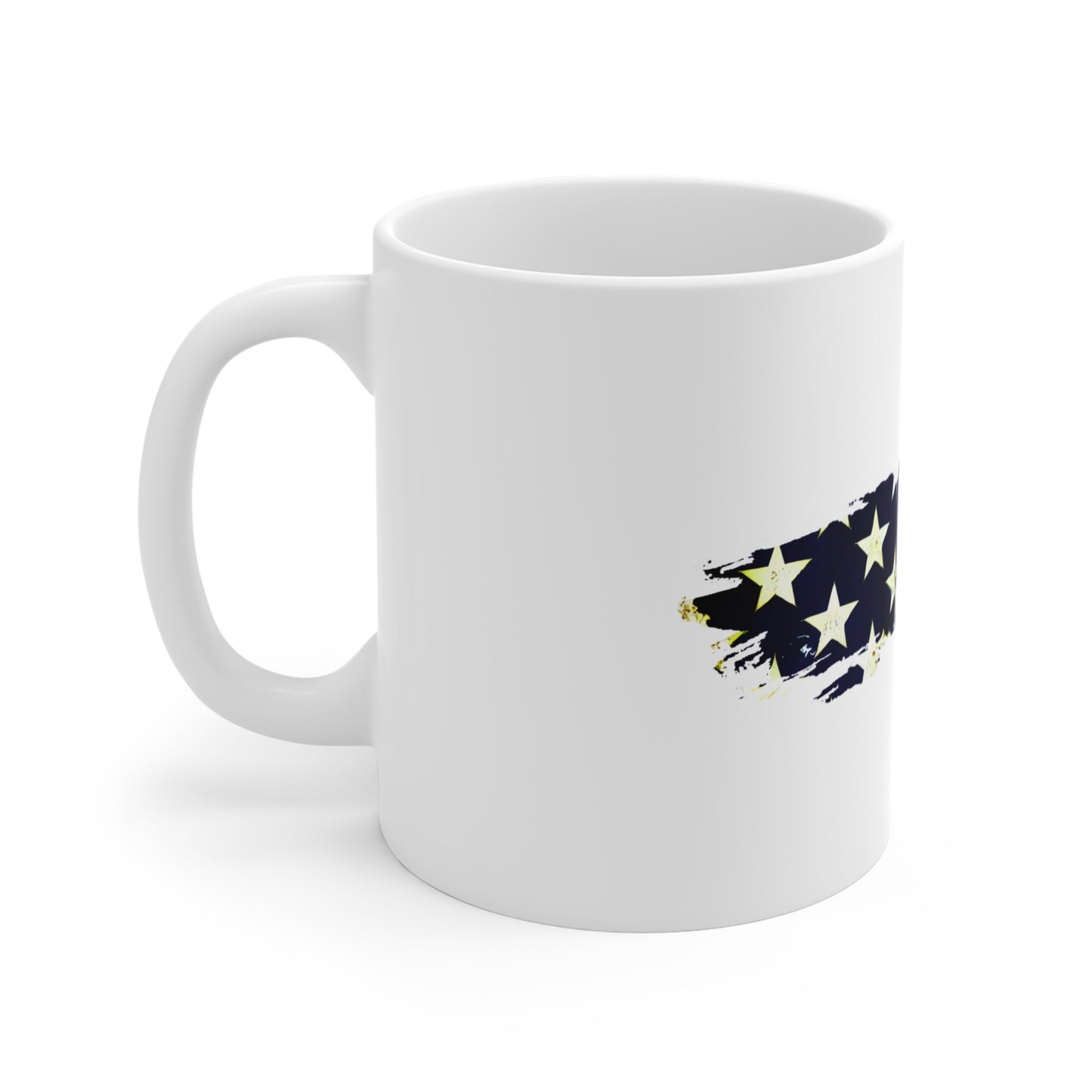 Torn Edge American Flag Mug – Bold Patriotic Coffee Cup – Distressed USA Flag with Ripped Effect Mug 11oz