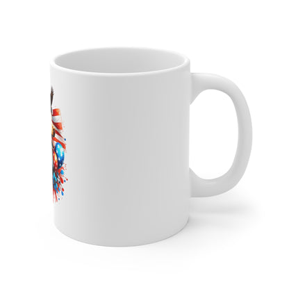 4th of July Patriotic Eagle Mug — American Flag Coffee Cup (11oz)