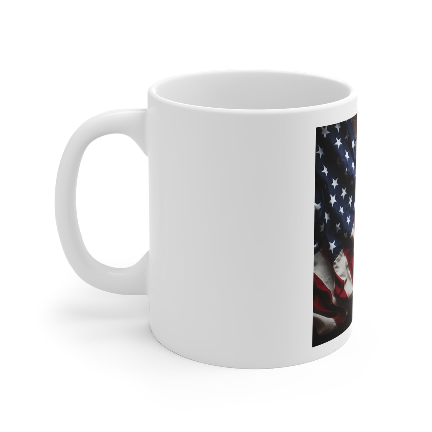 Rustic Draped American Flag Coffee Mug – USA Flag on Wood Background Mug – Patriotic Vintage Style Mug – Americana Wood Grain Cup American Flag Ceramic Mug – Rustic USA Stars & Stripes 11oz Coffee Cup...