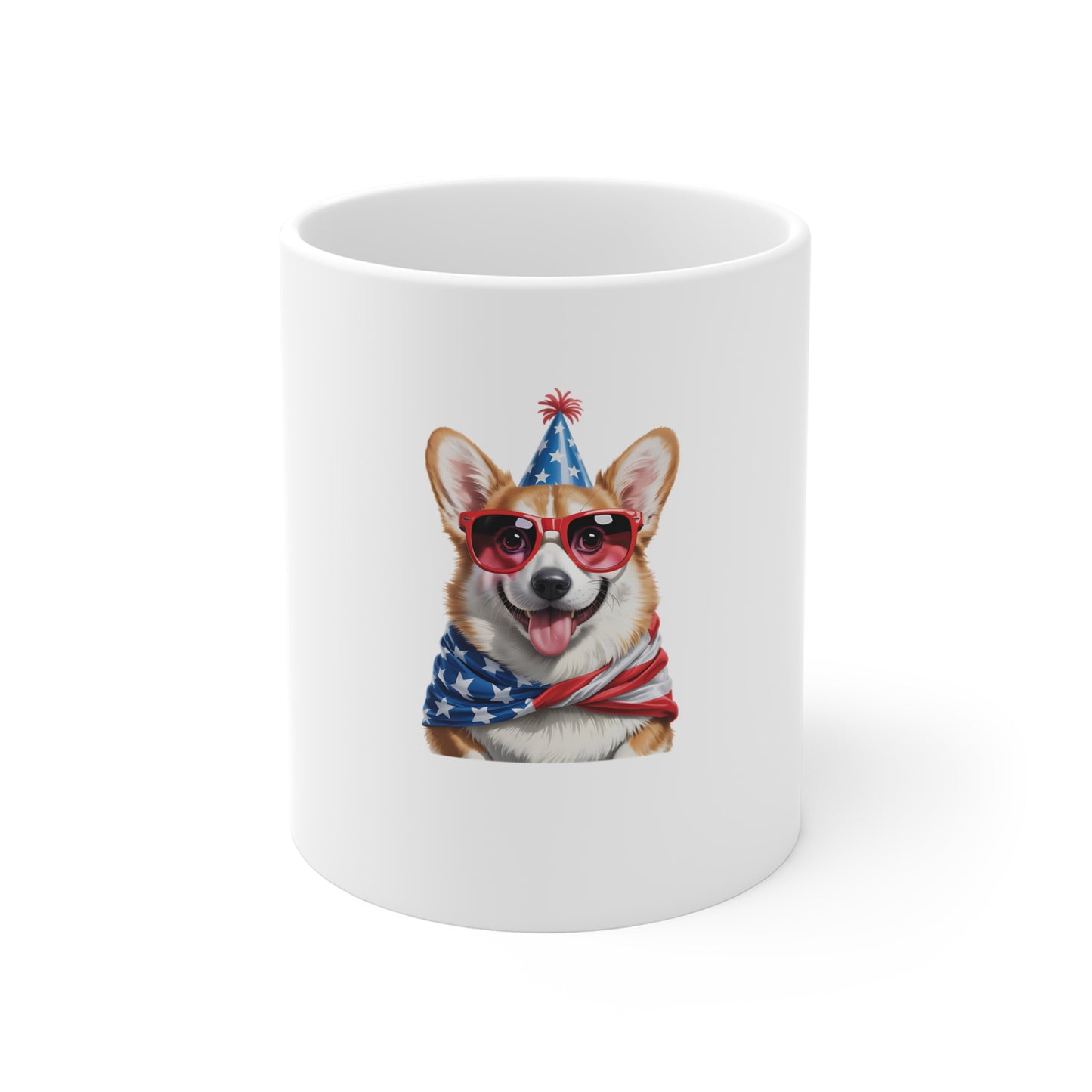 Patriotic Corgi Coffee Mug - 11oz American Flag Dog Mug