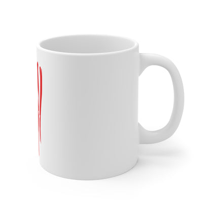 Distressed Vertical American Flag Coffee Mug – Dripping USA Flag Mug – Bold Patriotic Grunge Stripe Cup – Red White Blue Gift Mug 11oz
