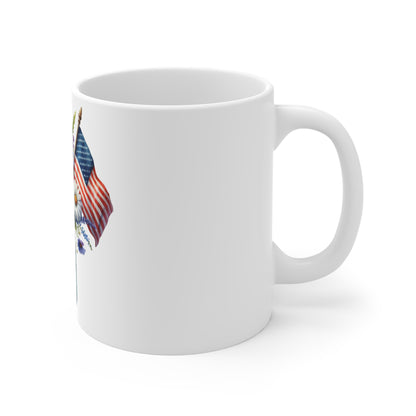 Patriotic Wildflower Bouquet Coffee Mug – American Flag Floral Mason Jar Mug – Red White Blue Wildflower Cup – Rustic Americana Gift Mug American Flag Floral Mug – Mason Jar Bouquet Coffee Cup (11 oz...