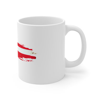 Torn Edge American Flag Mug – Bold Patriotic Coffee Cup – Distressed USA Flag with Ripped Effect Mug 11oz