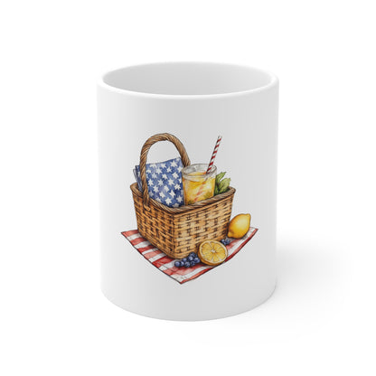 Picnic Basket Lemonade Mug — Summer Picnic Coffee Cup (11 oz)